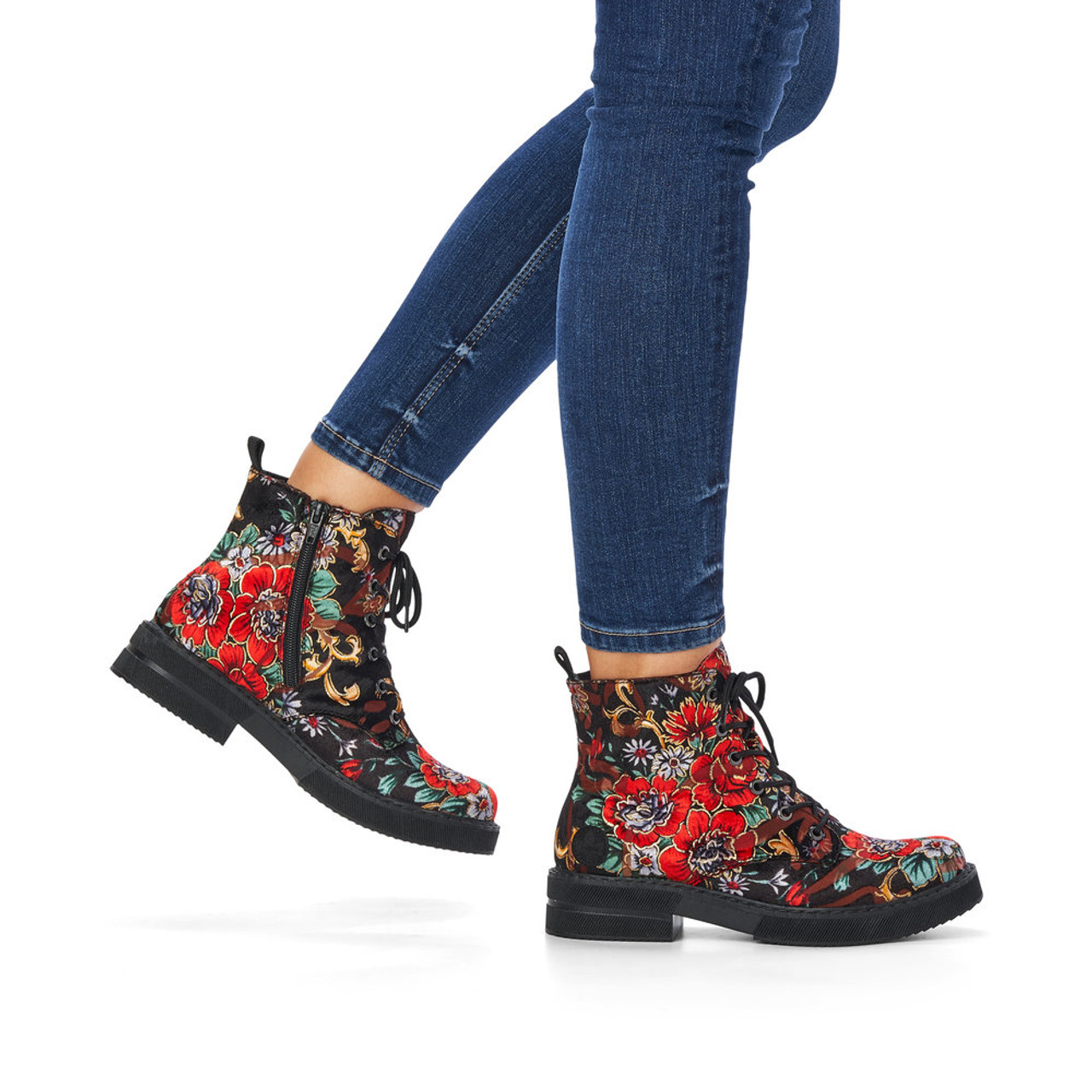 Floral combat store boots