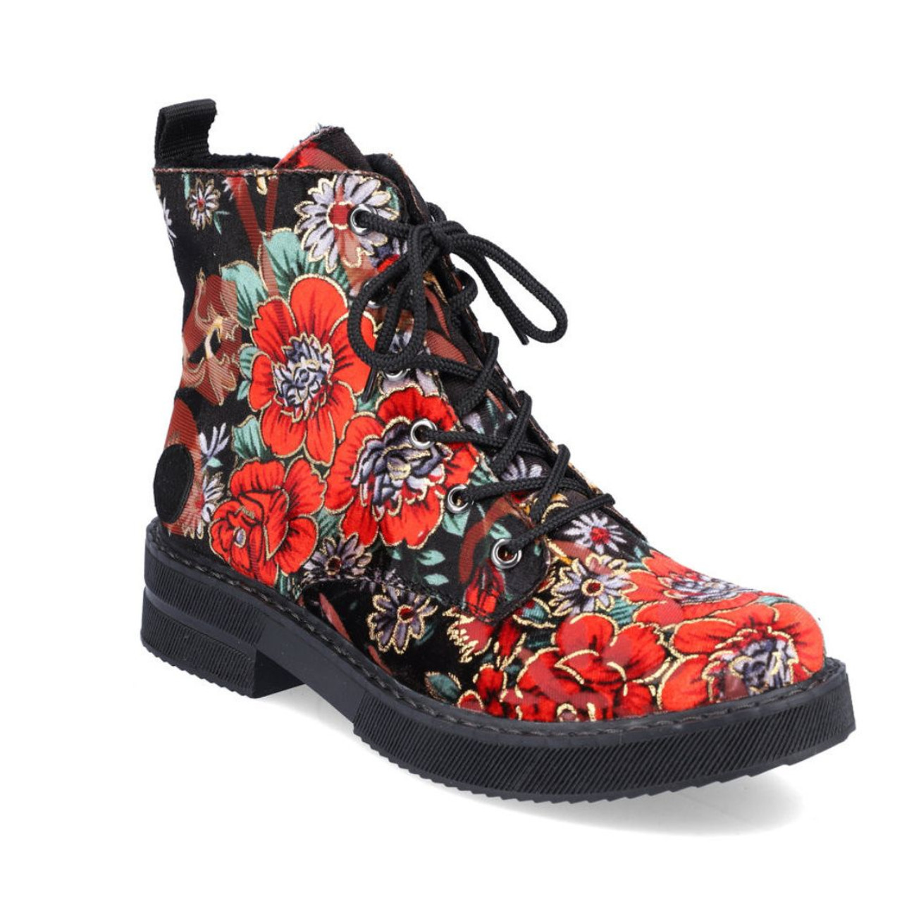 PRINT LUG BOOT FLORAL BLACK MULTI 72010-90 - Brock's