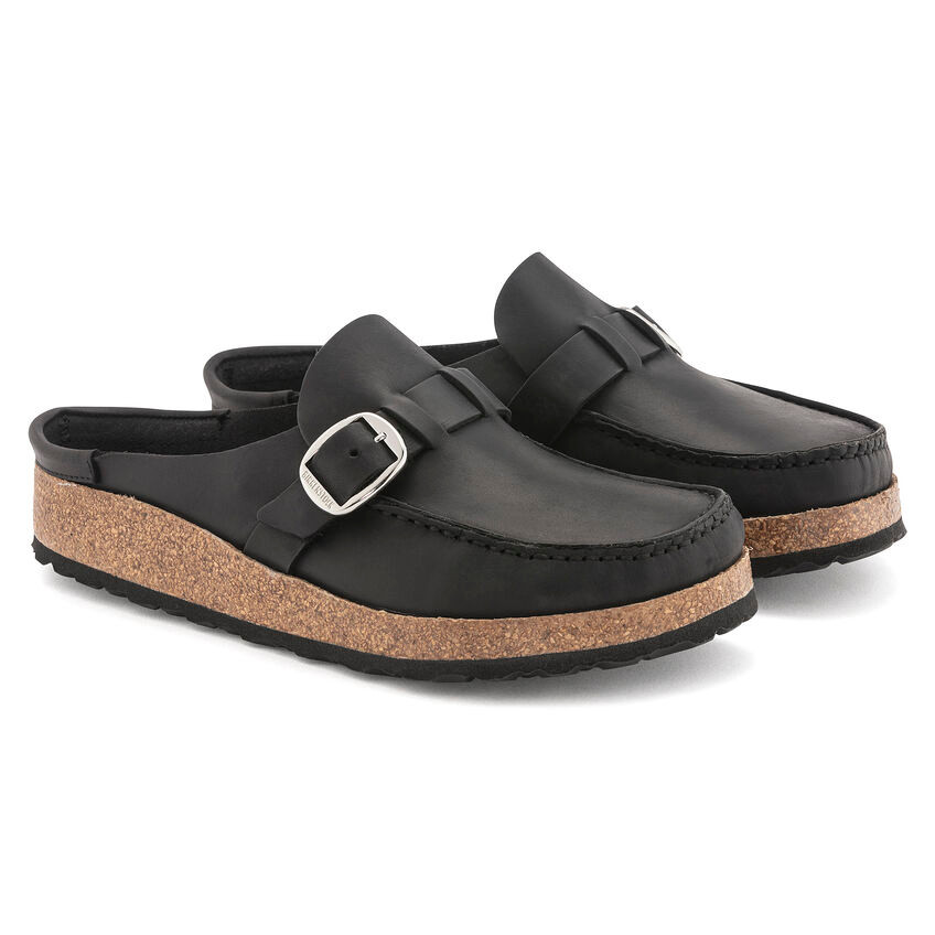 BUCKLEY NARROW BLACK OILED LEATHER 1024942 - Brock's