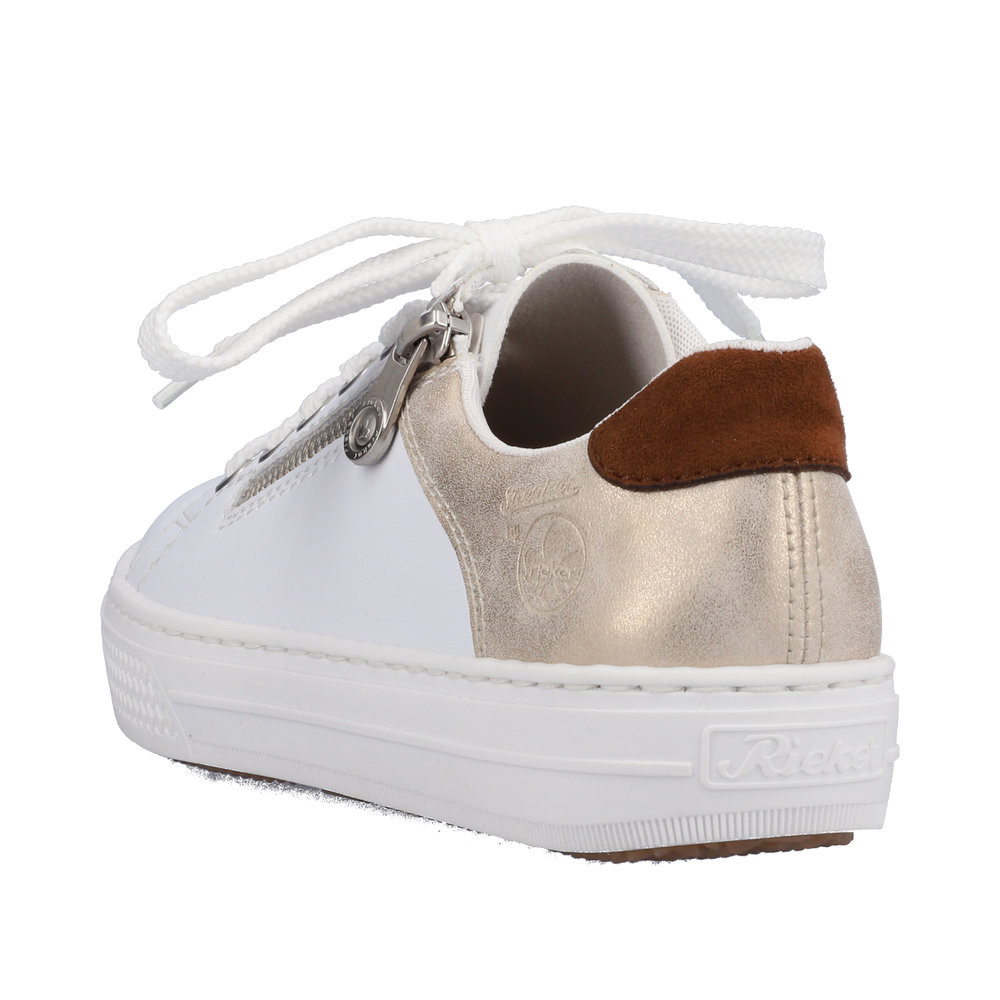 SNEAKER LEATHER ZIP WHITE/SHELL L59A1-81 - Brock's