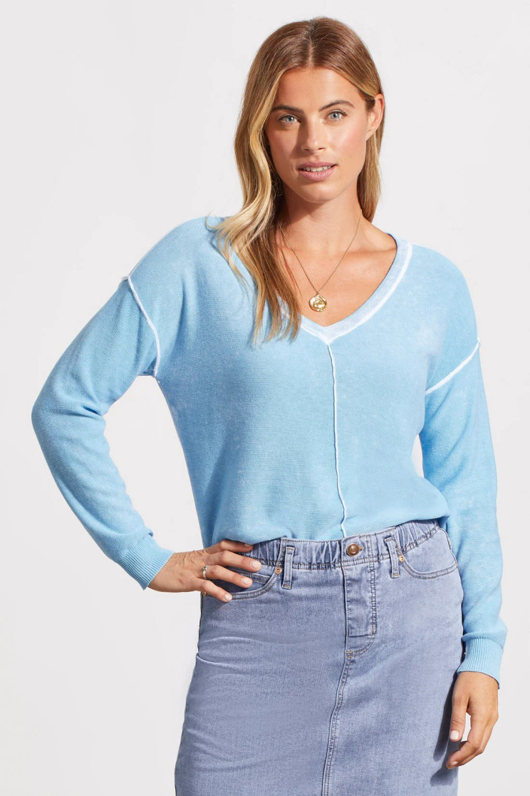 L/S V-NECK SWEATER W/SPECIAL WASH EFFECT 5394O-4739