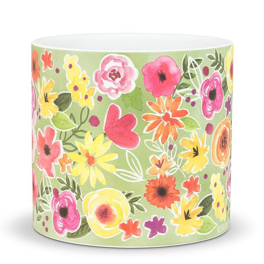 LG BOLD FLORAL PLANTER 27FIESTAPLLG