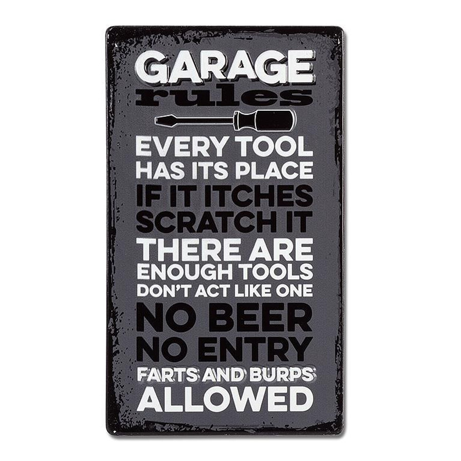 GARAGE RULES WALL SIGN 27PRESS685