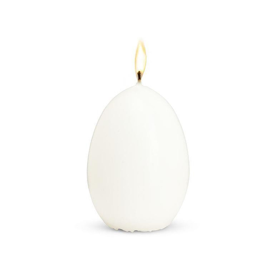 SM EGG SHAPE CANDLE WM WHITE 82CLASSIC6545(82CLASSIC6545)