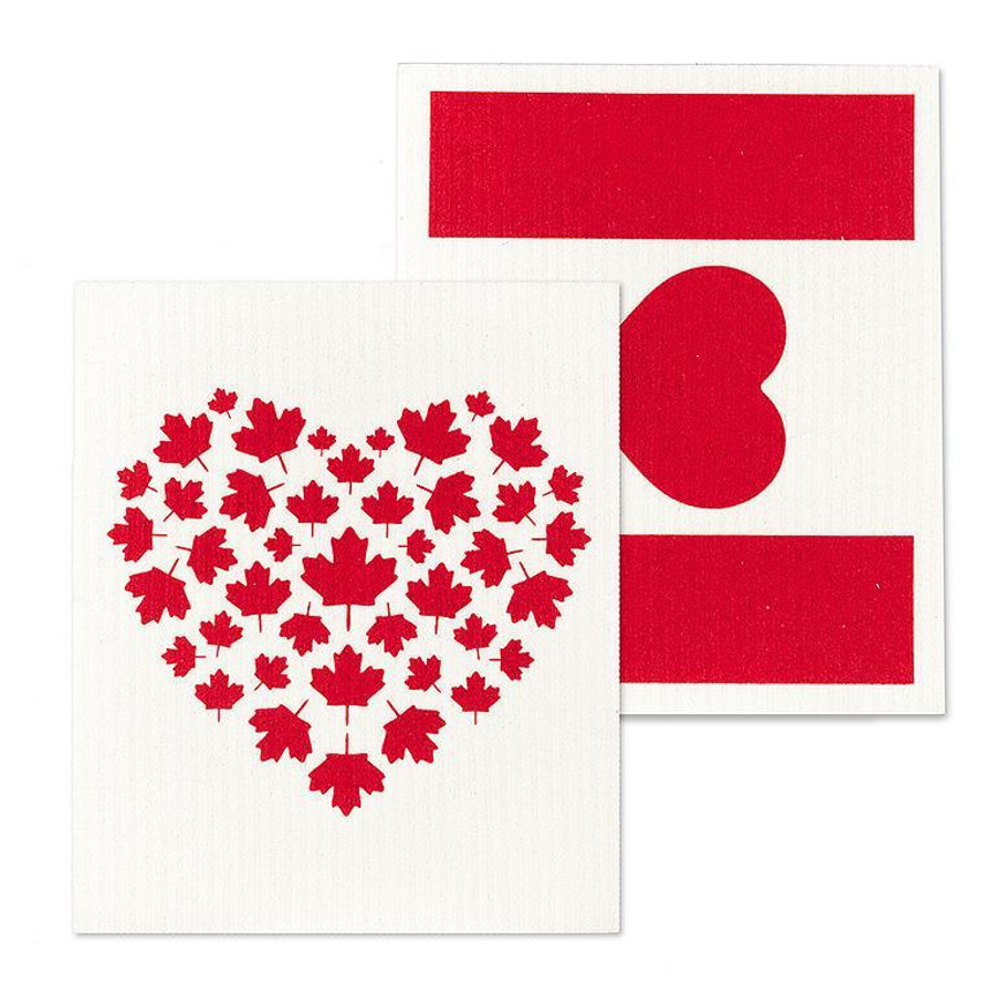 CANADA FLAG&HEART DISHCLOTH SET/2 84ASDAB98