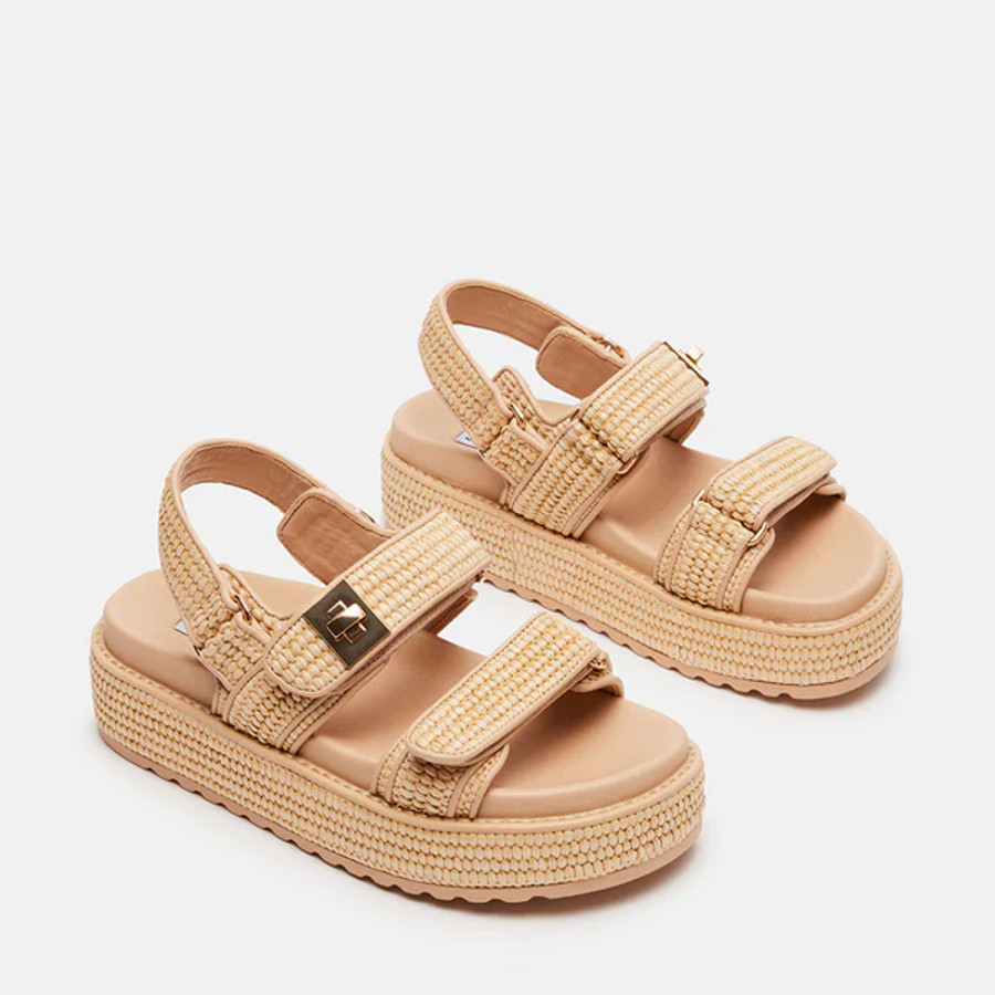 BIGMONA PLATFORM RAFFIA BACK STRAP SANDAL