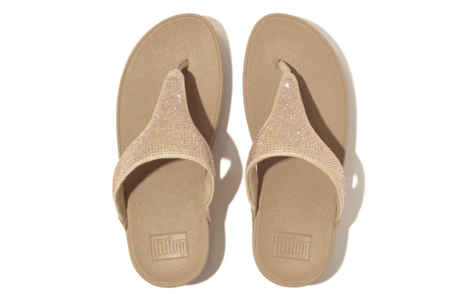 LULU CRYSTAL EMBELLISHED TOE POST SANDAL LATTE BEIGE EC5-A94