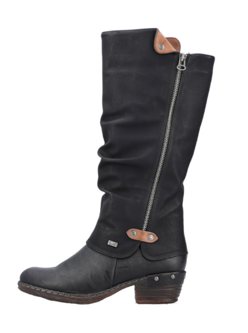 WP TALL BOOT FLAPOVER BLACK 93655-00(9365500)