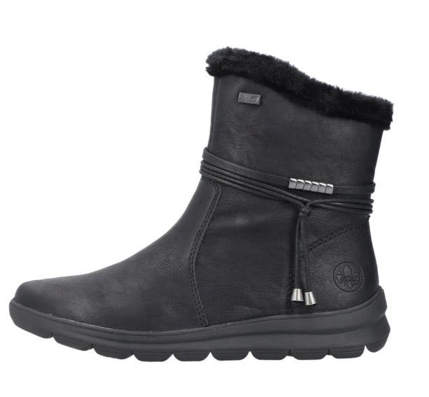 SIDE ZIP WP CASUAL BOOT WITH CORD DETAIL BLACK Z0070-00