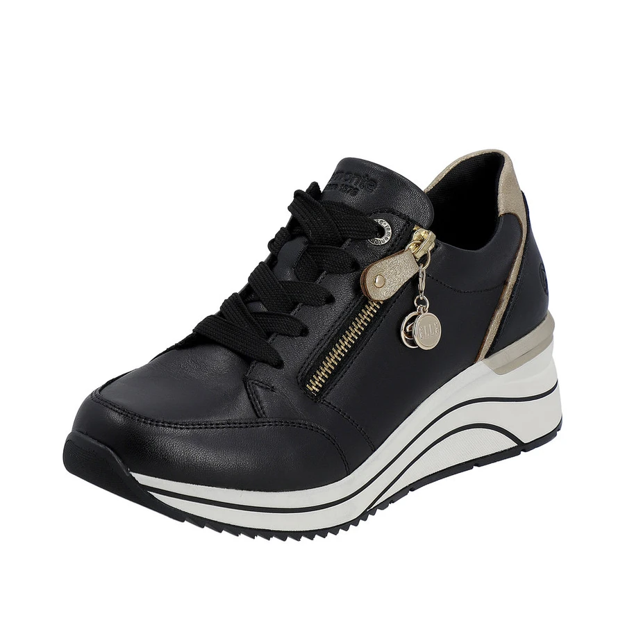 SD ZIP WEDGE SNEAKER BLACK  D0T03-01