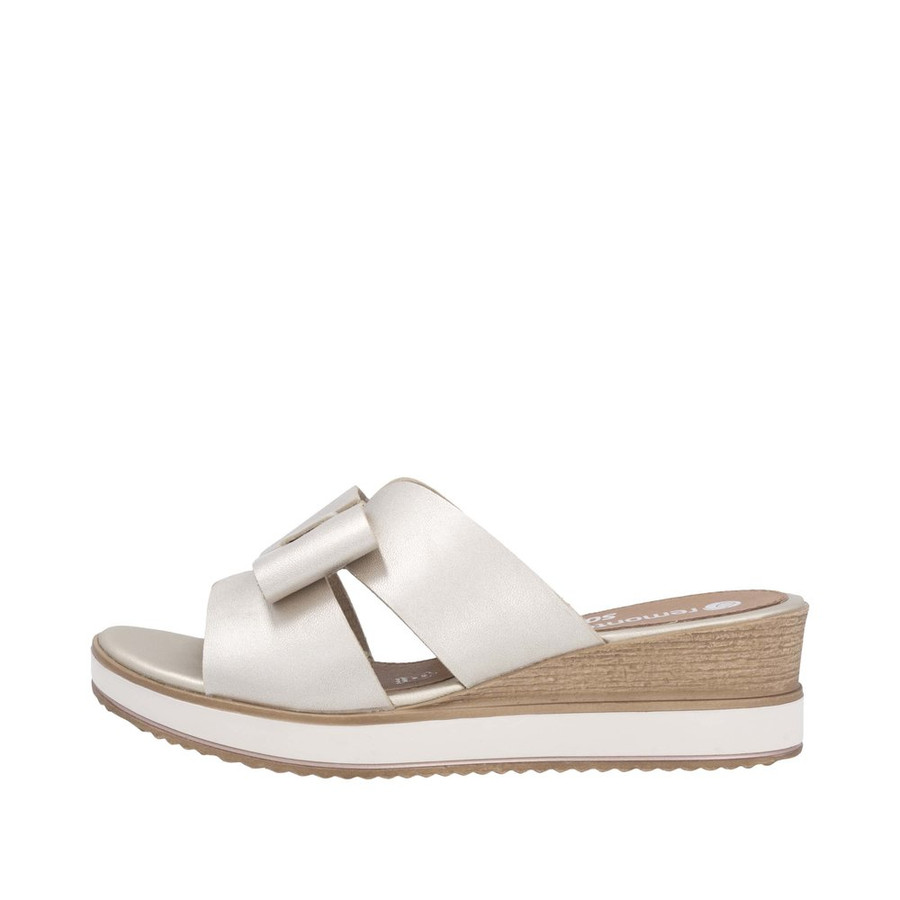 SLIDE SANDAL BOW PALE GOLD D6456-92