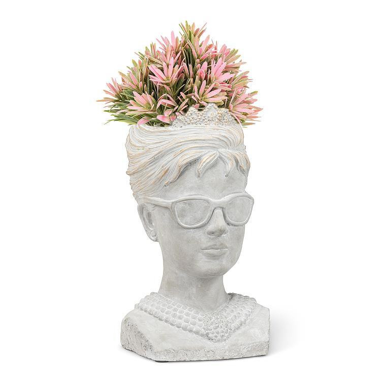 SM WOMAN IN SUNGLASSES PLANTER 27-AUDREY-222-SM
