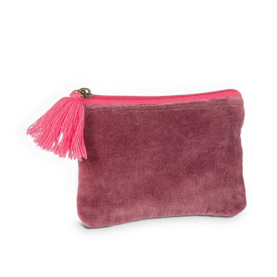 SM VELVET POUCH W TASSEL PINK 52-CHELSEA-01-SM(52CHELSEA01SM)