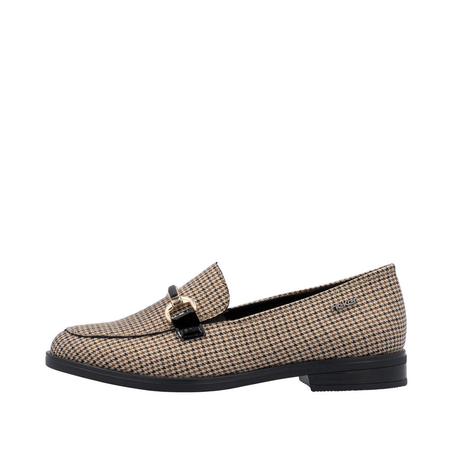 LOAFER HOUNDSTOOTH PRINT BEIGE/BLACK  46262-60