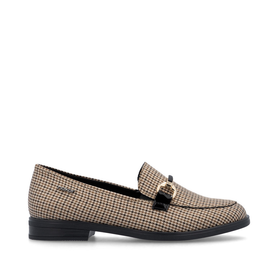 LOAFER HOUNDSTOOTH PRINT BEIGE/BLACK  46262-60