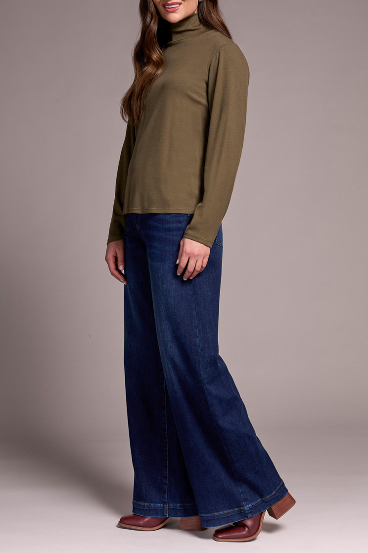 L/S TURTLE NECK TOP COTTON/TENCEL 2283O-8301