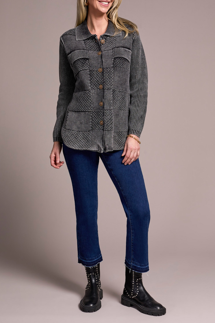 SWEATER SHACKET WASHED COTTON 5939O-4632