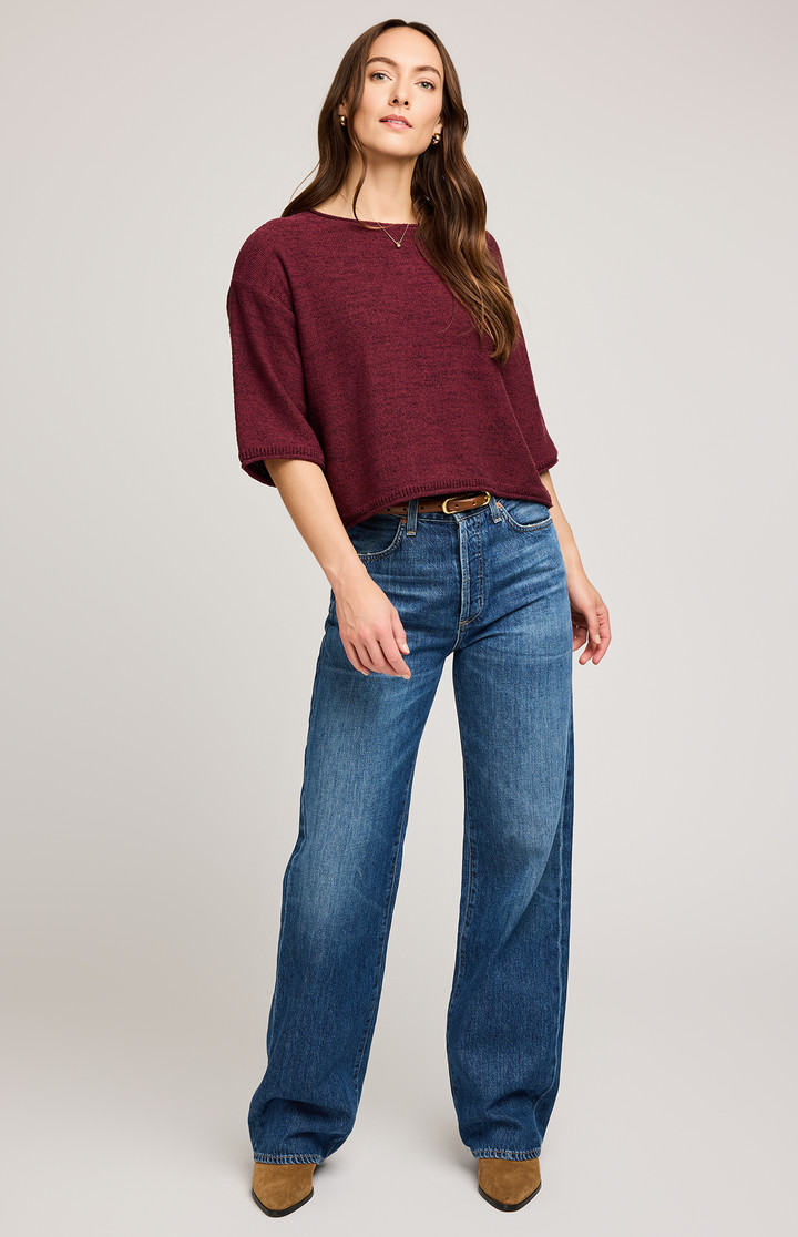 KERRIGAN 3/4 CLEEVE SLOUCH COTTON BLEND SWEATER GF2507-3100