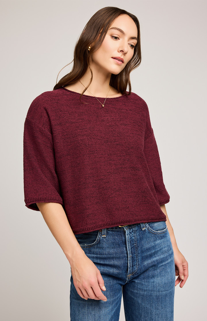 KERRIGAN 3/4 CLEEVE SLOUCH COTTON BLEND SWEATER GF2507-3100