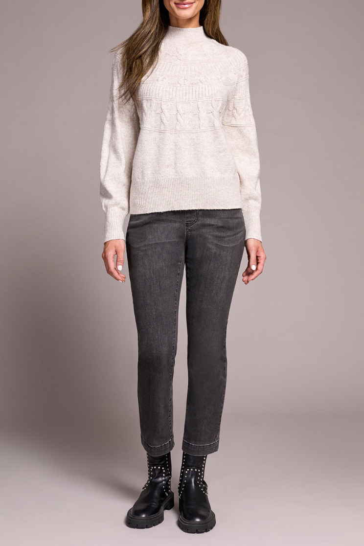 MOCK NECK TONAL INTARSIA SWEATER 2252O-8199