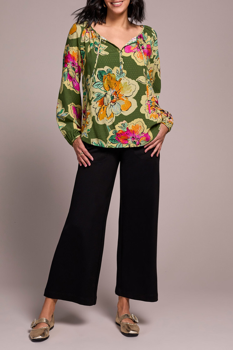 BLOUSE FLORAL W/TIE 2349O-8111