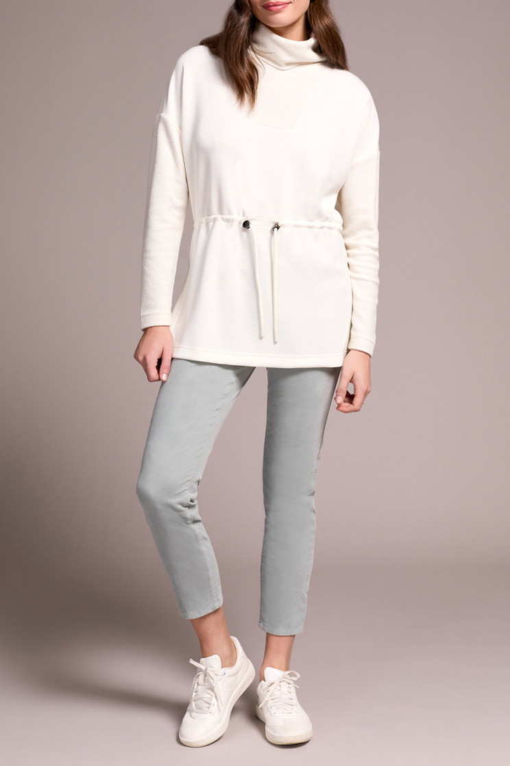 TURTLE NECK COMBO TOP CINCH WAIST 5925O-5032