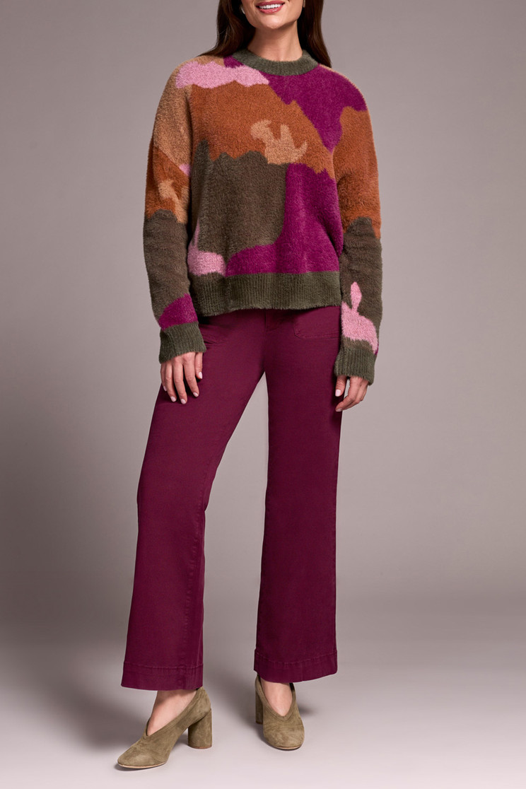 CREW NECK INTARSIA SOFTY SWEATER MULTI 5984O-5090