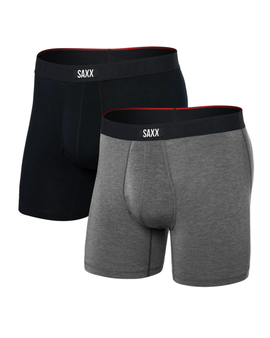 VIBE XTRA BOXER BRIEF FLY 2PK BLACK/DK GREY HTHR SXPP2VX-BLG(SXPP2VXBLG)