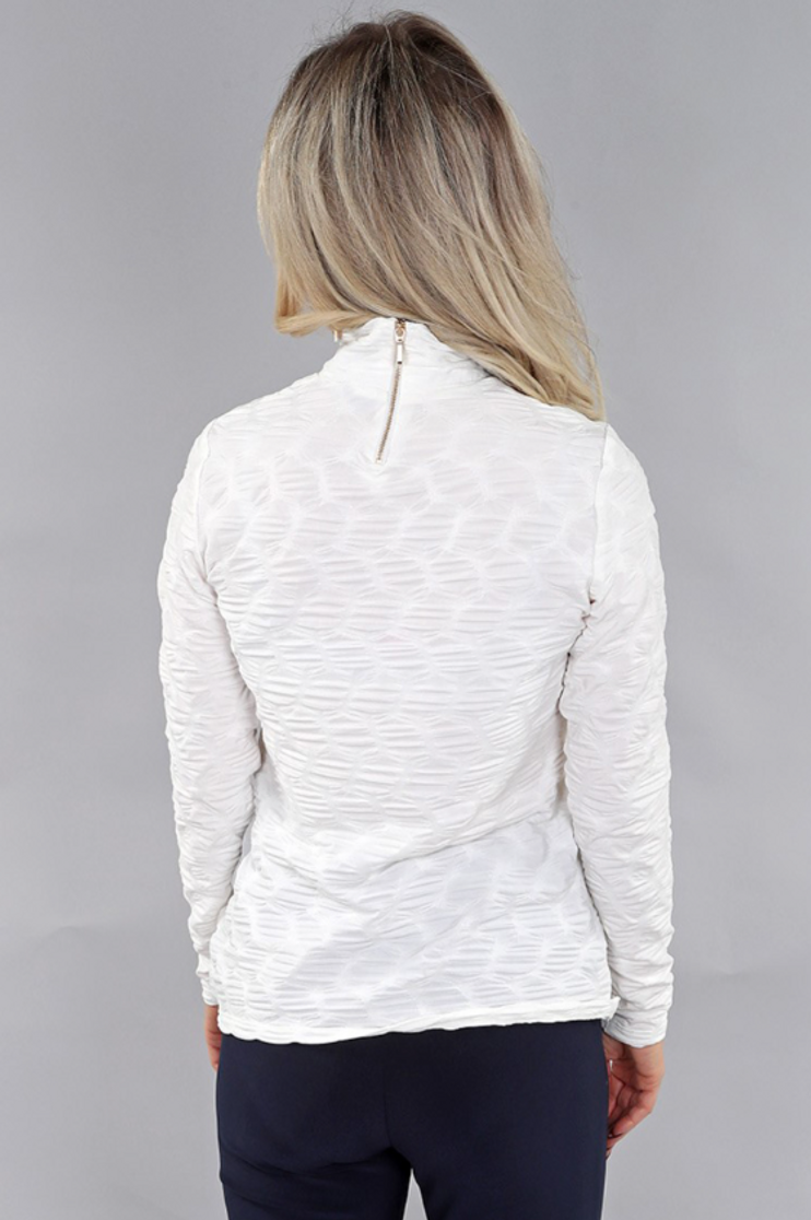 RUCHED PUCKERED TURTLENECK SOLID 1972