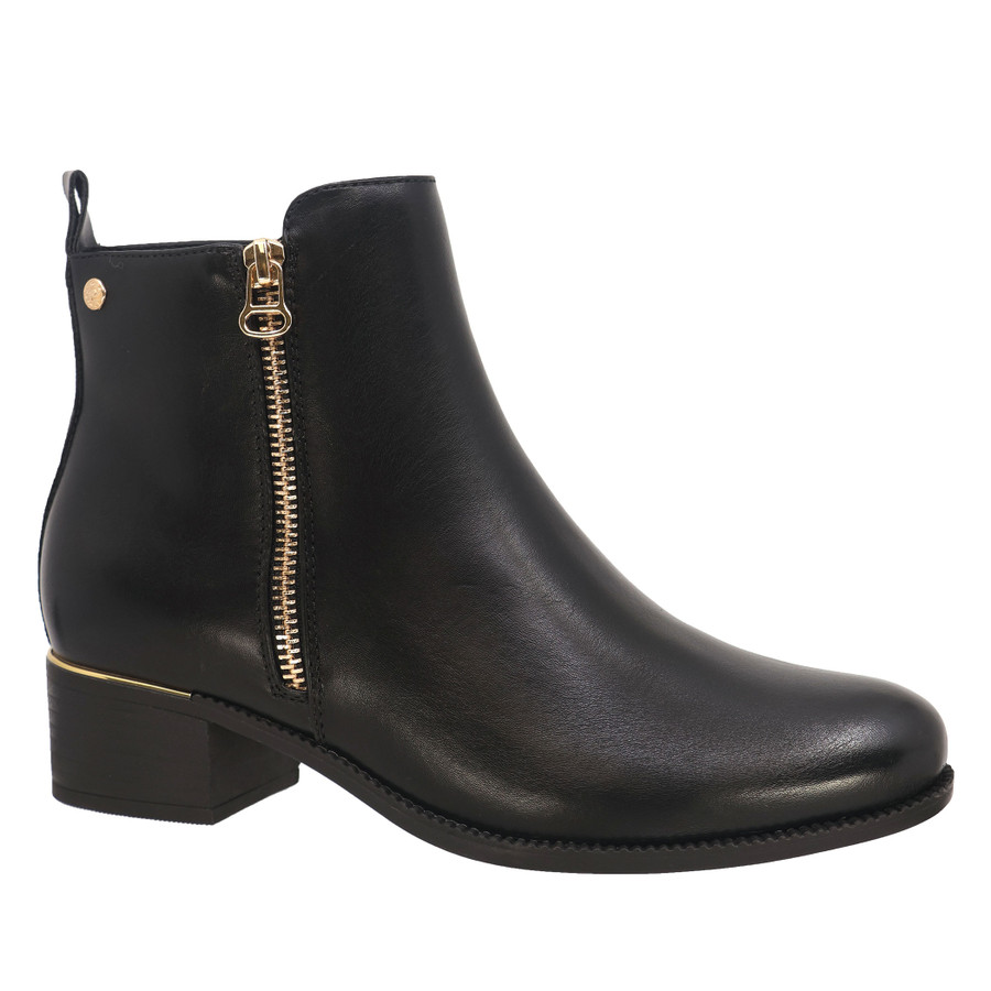 BRIAR01 SHORT BOOT GOLD ZIP DETAIL