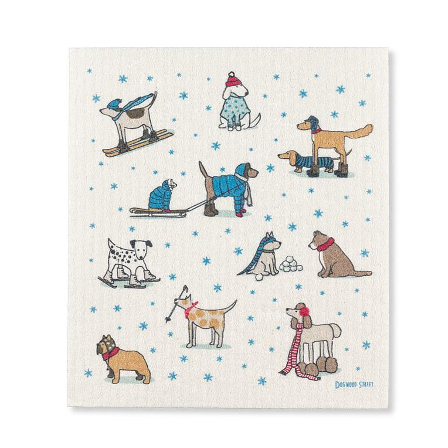WINTER SPORTS DOGS DISHCLOTH 20ASDWINTERDOGS(20ASDWINTERDOGS)