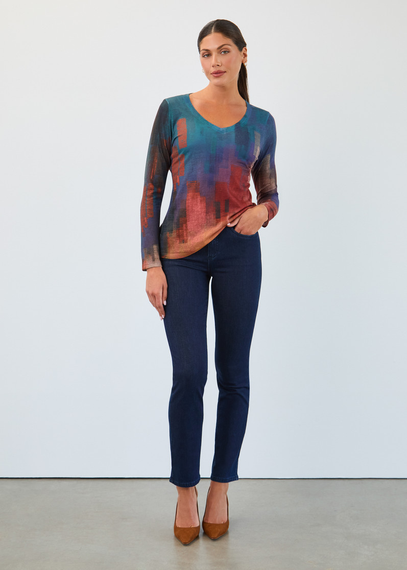 3/4 SLV HENLEY TOP 3103451(3103451)