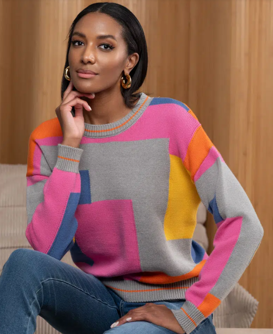 CREW COLOUR BLOCK SWEATER A46108