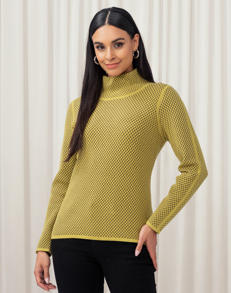 MOCK NECK POPCORN SWEATER
