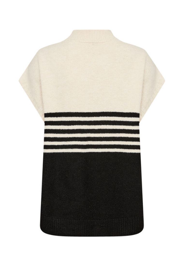 CAP SLV MOCK SWEATER STRIPE CENTRE 51411