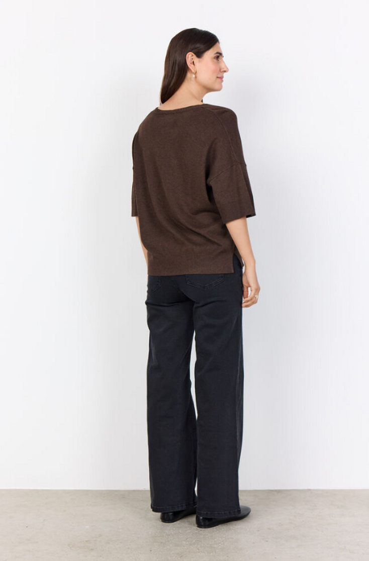 V NECK 3/4 SLV SOLID SWEATER 33670