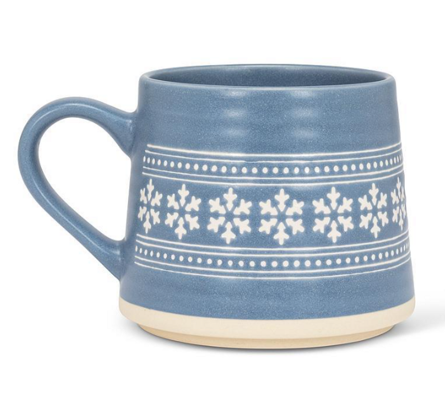 WIDE BASE MUG SNOWFLAKES 27FESTIVESNOW