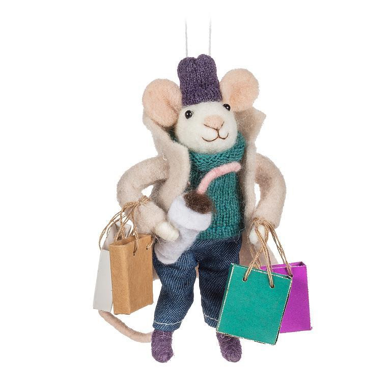 SHOPPING MOUSE ORNAMENT IVORY 27MERINO360(27MERINO360)