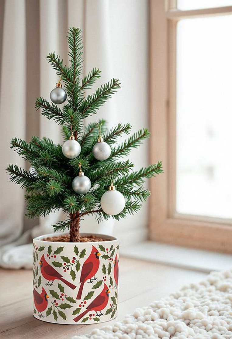 LG CARDINALS & HOLLY PLANTER 27STRATFORDPLLG