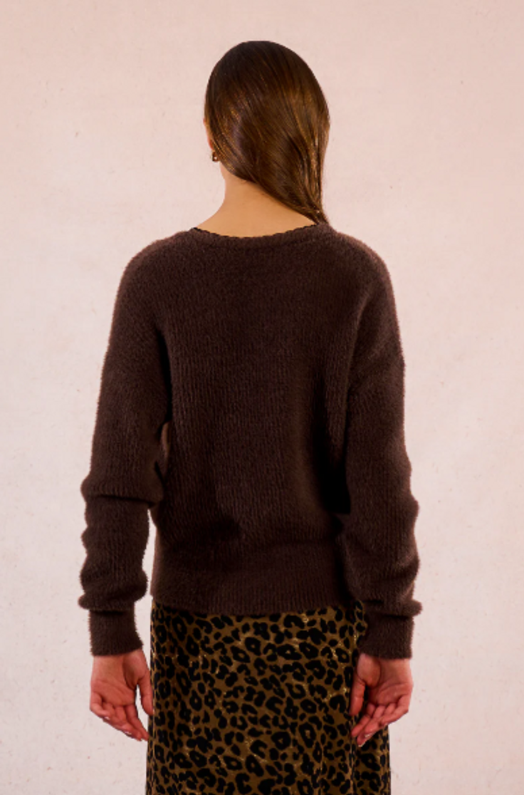 V NECK SOLID SWEATER E1190DN
