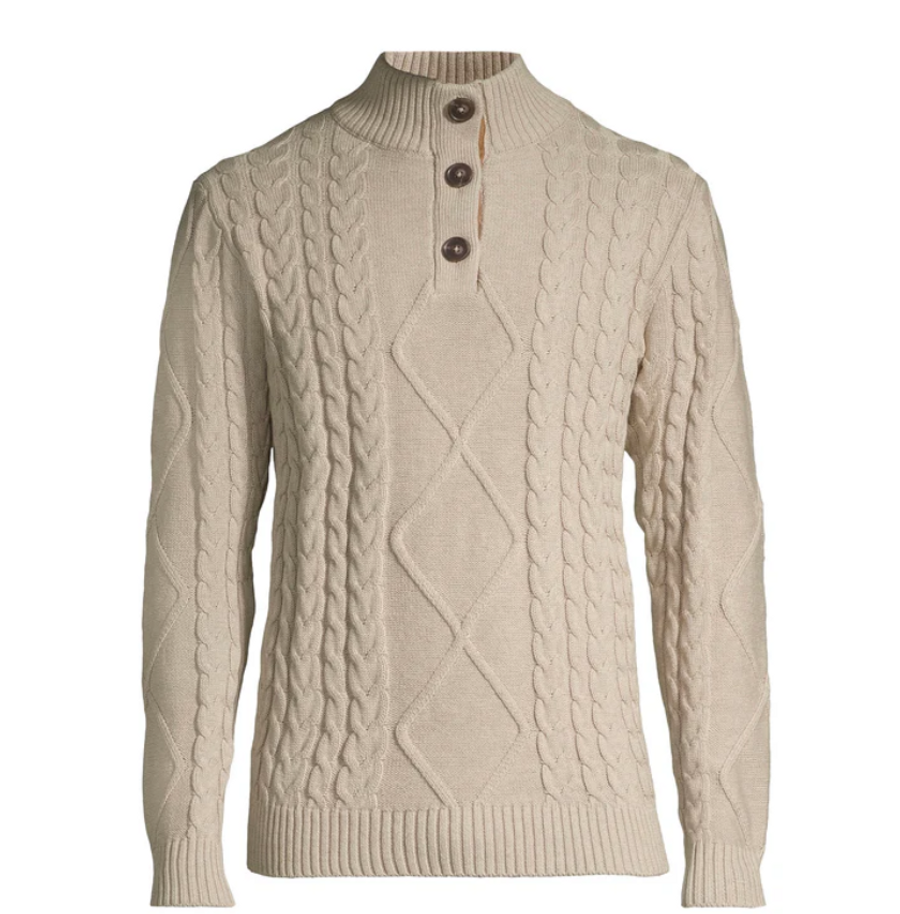 MOCK SWEATER CABLE BUTTONS SOSW252301