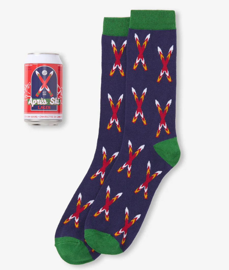 CROSSED SKIS  MEN'S BEER CAN SOCKS(BC1APSK002)