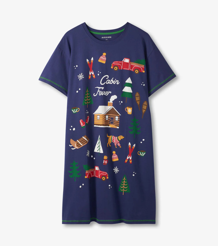 WINTER CABIN WOMEN'S  SLEEPSHIRT SS4PBLU001