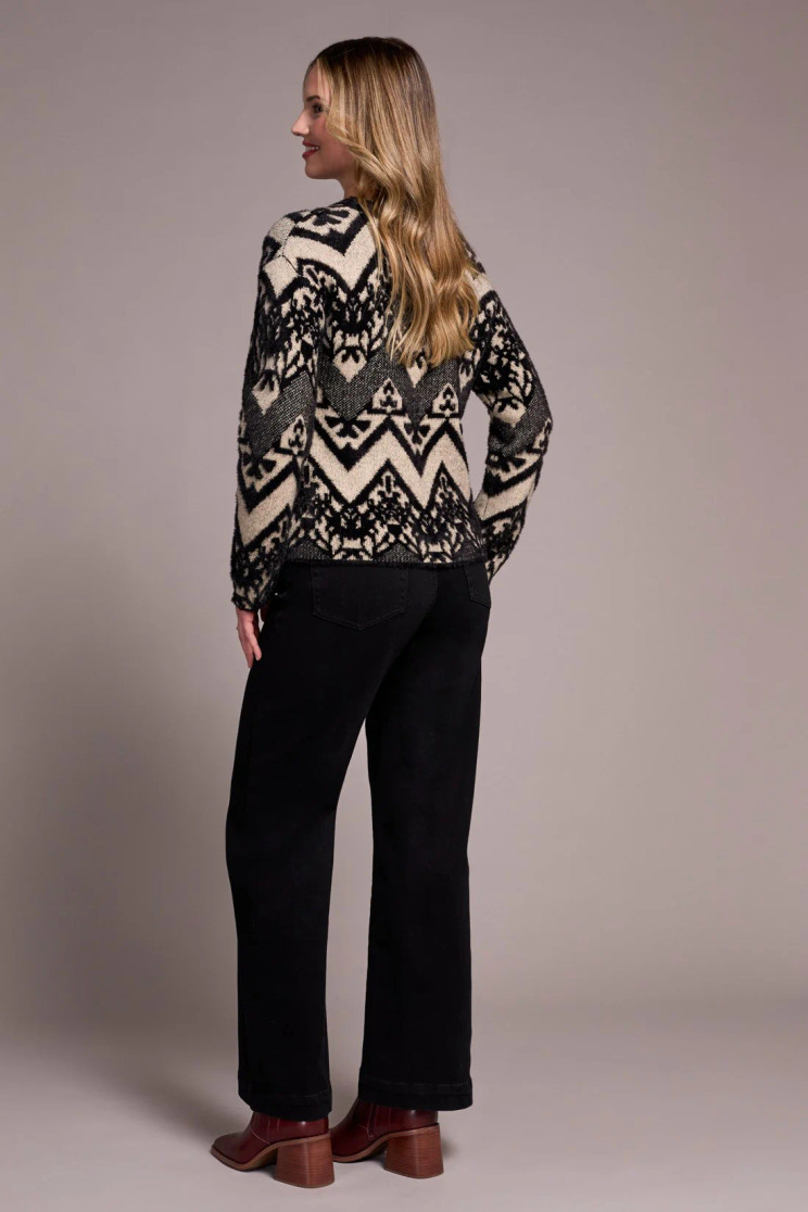 CREW NECK JACQUARD PRINT SWEATER 2357O-8341