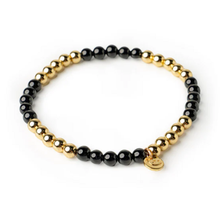 SOUL STACKS BRACELET BAR BLACK AGATE