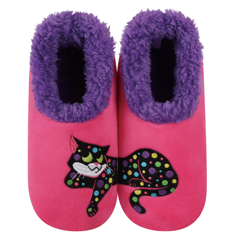 SNOOZIES SLIPPER POLKA DOT CAT SIMPLY PAIRABLES WPSPPDCAT