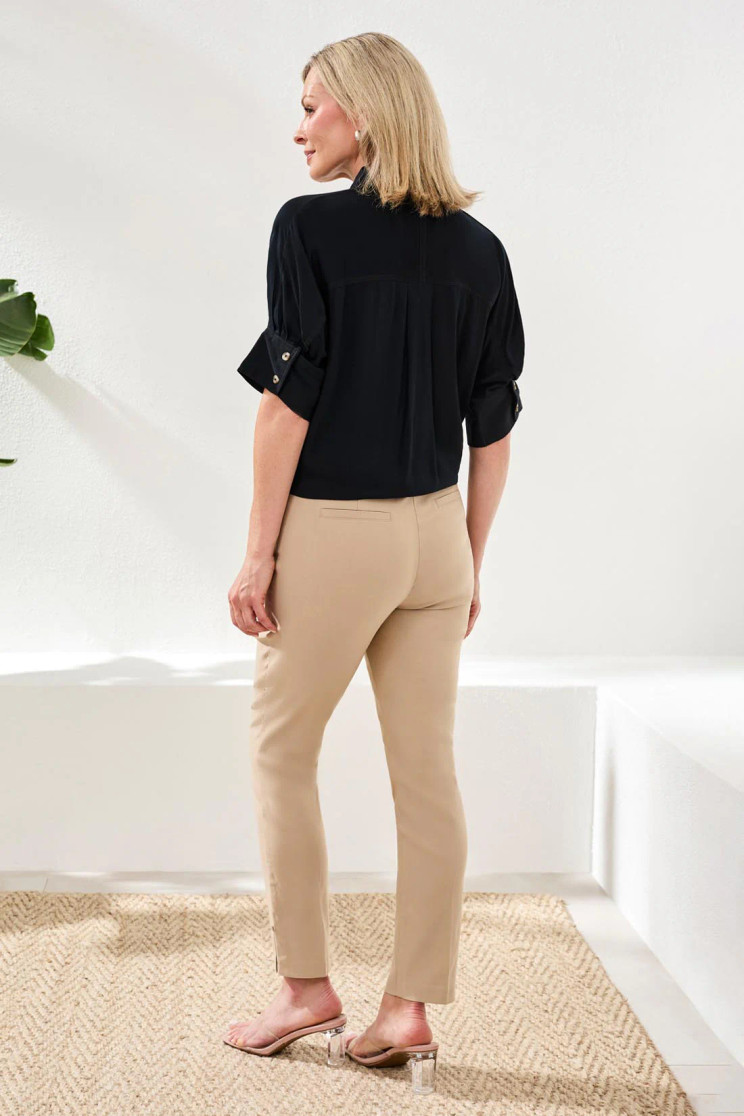 ELBOW SLV BLOUSE SOLID VISCOSE 3112O-8386