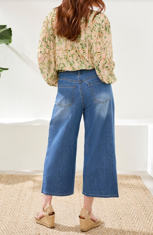 AUDREY PLEATED CROP WIDE JEANS 6189O-4984