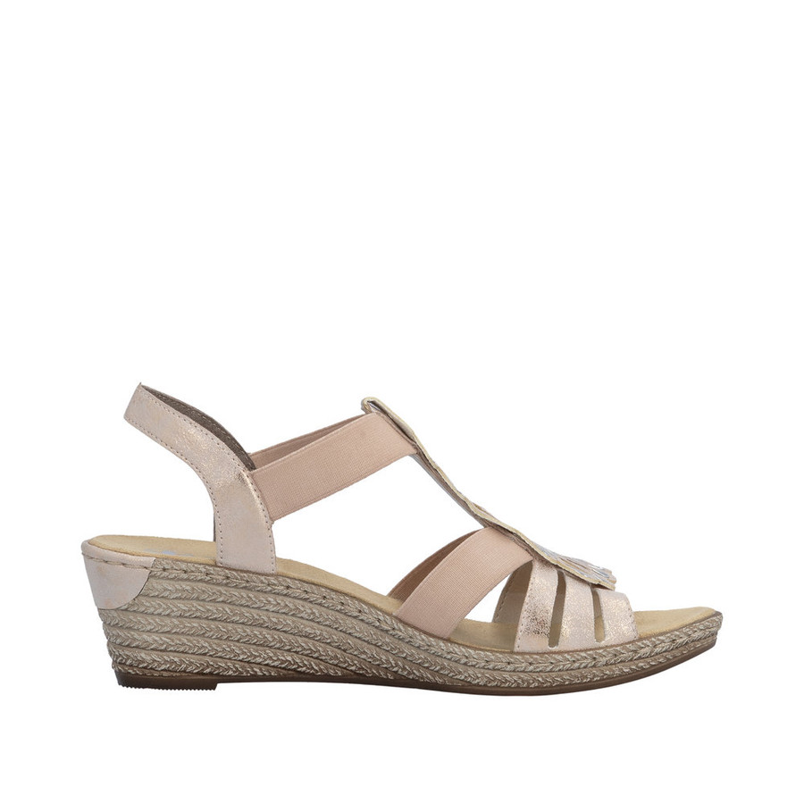 STRETCH SANDAL WEDGE CENTRE FAN ROSEGOLD 62436-31