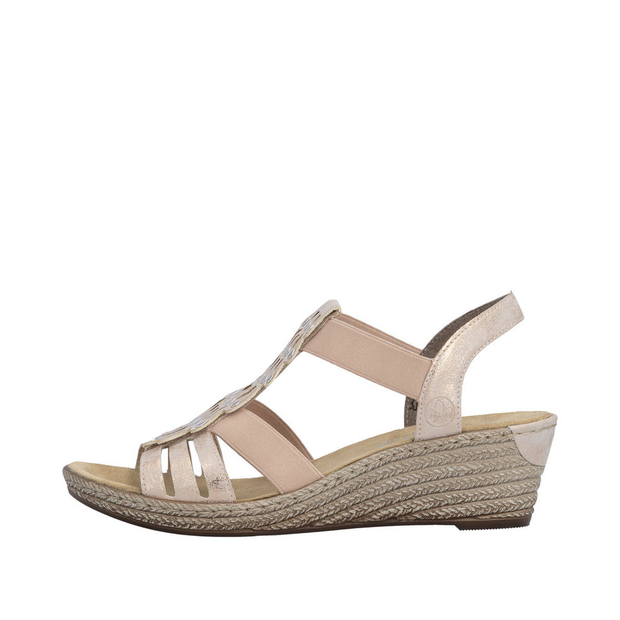 STRETCH SANDAL WEDGE CENTRE FAN ROSEGOLD 62436-31